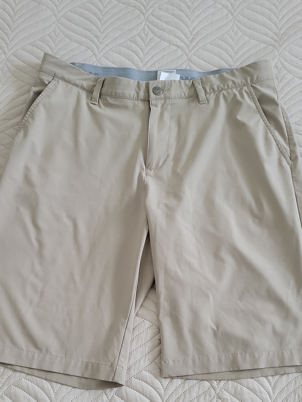 adidas Beige and Light Gray Waistband Casual Shorts